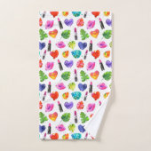 Arc-en-ciel aquarelle palme feuilles pin baiser ro (Serviette à main)