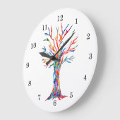 Arc-en-ciel Arbre de vie Grande horloge (Angle)