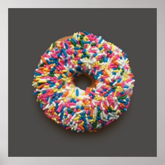 Arc en ciel arrose affiche Donut (en gris)