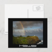 Arc en ciel au-dessus du phare de Kilauea carte po (Devant / Derrière)