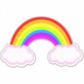 Arc-en-ciel avec nuages roses - autocollant (Devant)
