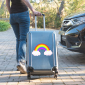 Arc-en-ciel avec nuages roses - autocollant (Valise Insitu)