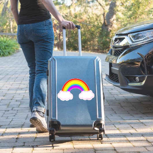Arc-en-ciel avec nuages roses - autocollant (Valise Insitu)