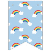 Arc en ciel blanc bannière d'anniversaire multicol (Premier drapeau)