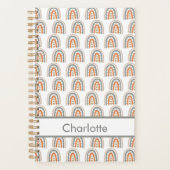 Arc-en-ciel blanc rose or gris nom monogramme (Devant)