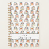 Arc-en-ciel blanc rose or gris nom monogramme (Devant)