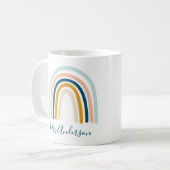 Arc-en-ciel bleu jaune personnalisé mug cadeau mig (Devant gauche)