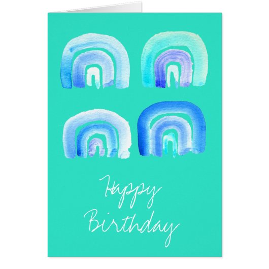 Arc-en-ciel bleu rétro turquoise (Devant)