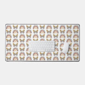 Arc-en-ciel Boho Motif gris jaune blanc (Clavier et souris)