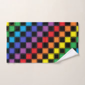 Arc-en-ciel Checkered rayé et noir (Serviette à main)