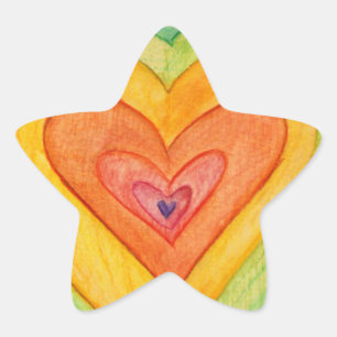 Arc en ciel Coeurs d'amour Art Autocollants person
