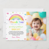 Arc-en-ciel coloré 1er Carte de remerciements d'an (Devant)