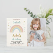 Arc-en-ciel coloré Invitation d'anniversaire avec  (Debout devant)