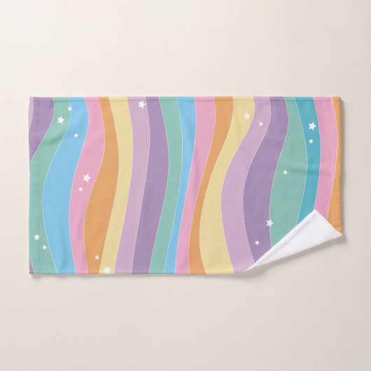 Arc-en-ciel cool tendance, étoiles (Serviette à main)