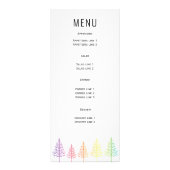 Arc-en-ciel couleurs confetti, arbres carte menu m (Dos)