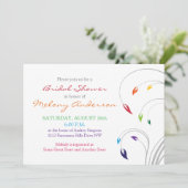 Arc-en-ciel Couleurs Floral Bridal Show Invitation (Debout devant)