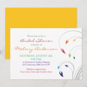 Arc-en-ciel Couleurs Floral Bridal Show Invitation (Devant / Derrière)