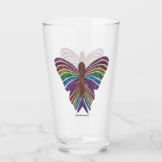 Arc-en-ciel - Coupe en verre (16oz) (Dos)