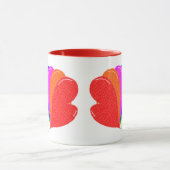 Arc-en-ciel de ballons de coeur Combo Mug (Centre)