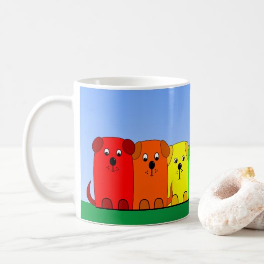 Arc-en-ciel de coquelicots de Mug classique, 325 m (Avec donut)