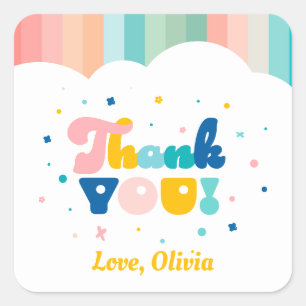 Arc-en-ciel de fête d'anniversaire amusant Sticker