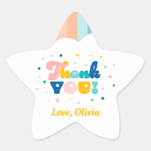 Arc-en-ciel de fête d'anniversaire amusant Sticker