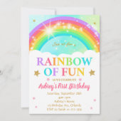 Arc-en-ciel de Fun Anniversaire Invitation (Devant)