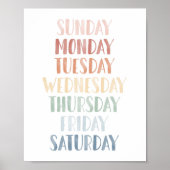 Arc en ciel de la semaine Poster en classe (Devant)