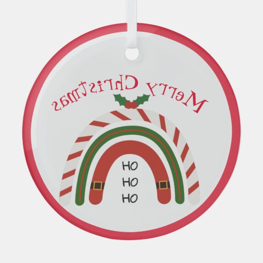 Arc-en-ciel de Noël laissez-le glisse ornement (Recto)