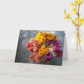 Arc-en-ciel de Zinnia - carte vierge (Fleur jaune)