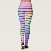 Arc-en-ciel doux Pastel Gradient Stripes Leggings (Dos)