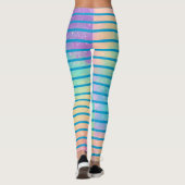 Arc-en-ciel doux Pastel Gradient Stripes Leggings (Dos)