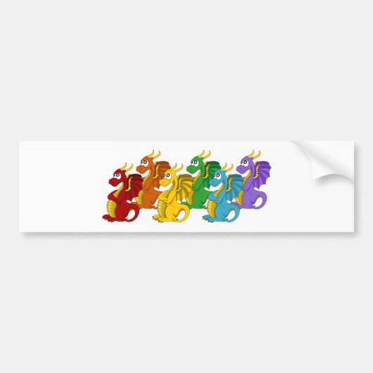 Arc-en-ciel dragons drapeau autocollant (Devant)