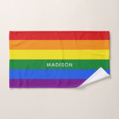 Arc-en-ciel drapeau nom personnalisé ensemble de s (Serviette à main)
