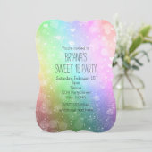 Arc-en-ciel éclat doux 16 Invitations de fête (Debout devant)