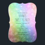 Arc-en-ciel éclat doux 16 Invitations de fête<br><div class="desc">Rainbow Lights Sparkle Sweet 16 Invitations de fête. Personnaliser pour tout événement. Des éléments correspondants sont disponibles.</div>