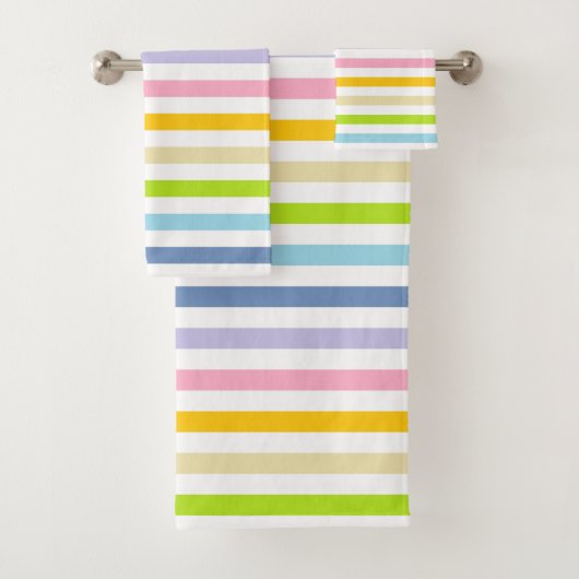 Arc-en-ciel en pastel et rayures blanches (En situation)
