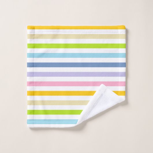 Arc-en-ciel en pastel et rayures blanches (Gant de toilette)