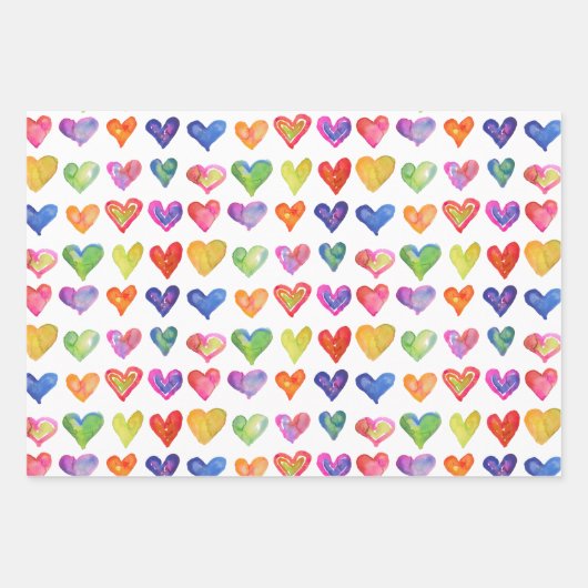 Arc-en-ciel Envelopper papier feuille plat Ensembl (Devant 2)