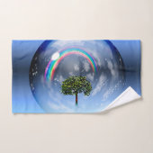 Arc en ciel et arbre vert (Serviette à main)