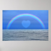 Arc en ciel et coeur sur l'océan Poster Art (Devant)