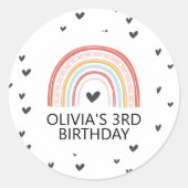 Arc en ciel et Coeurs autocollants fête d'annivers (Devant)