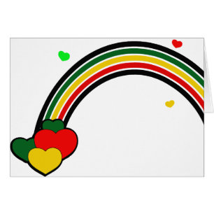 Arc-en-ciel et coeurs de Rasta