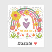 Arc-en-ciel et Coeurs découpés Sticker d'Inspirivi (Feuille)