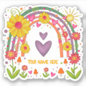 Arc-en-ciel et Coeurs découpés Sticker d'Inspirivi (Devant)