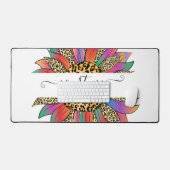 Arc en ciel et empreinte de léopard personnalisé (Clavier et souris)