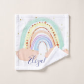 Arc en ciel et étoiles bébé (Gant de toilette)