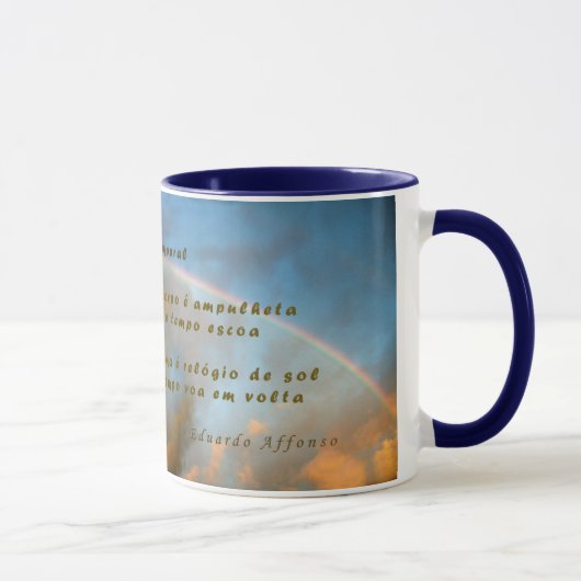 Arc-en-ciel et poème, tasse (Droite)