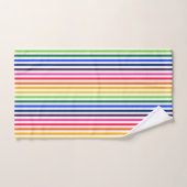 Arc-en-ciel et rayures blanches (Serviette à main)