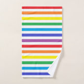 Arc-en-ciel et rayures blanches (Serviette à main)